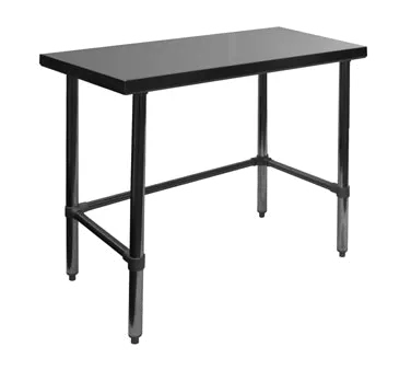 GSW USA WT-P3048B 48" Open Base Work Table with Side & Rear Crossrails, Flat Top / 16 Gauge Top