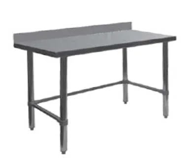 GSW USA WT-PB3048B 48" Open Base Work Table with Side & Rear Crossrails,4" Backsplash / 16 Gauge Top