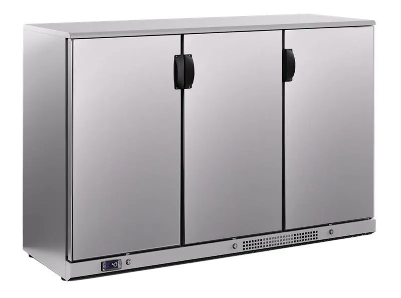 Infrico USA IMD-ERV35IISD - 54" Three-Section Glass Door Cooler, 8.0 cu. ft., 400 Stainless, LED