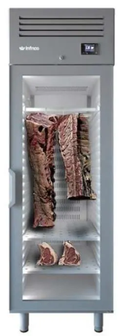 Infrico IRR-AGB701MDA Meat Dry Aging Display Refrigerator, 19.7 cu. ft., 300 Series Stainless Steel, R290, LED