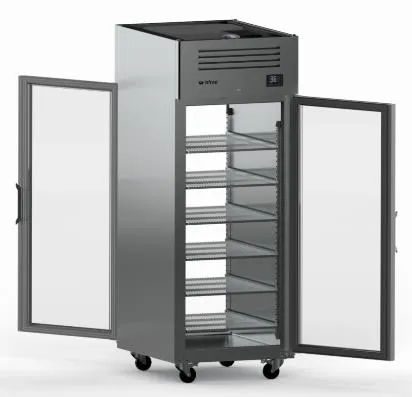 Infrico USA IRR-AGB701PDCR 27" 2-Glass Door Pass Thru Refrigerator, 19.7 cu. ft., Top Mounted