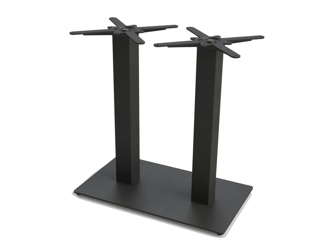 JustChair TBFLAT-RECT 16x28 Rectangular Steel Table Base, Black Powder Coat, Dining Height