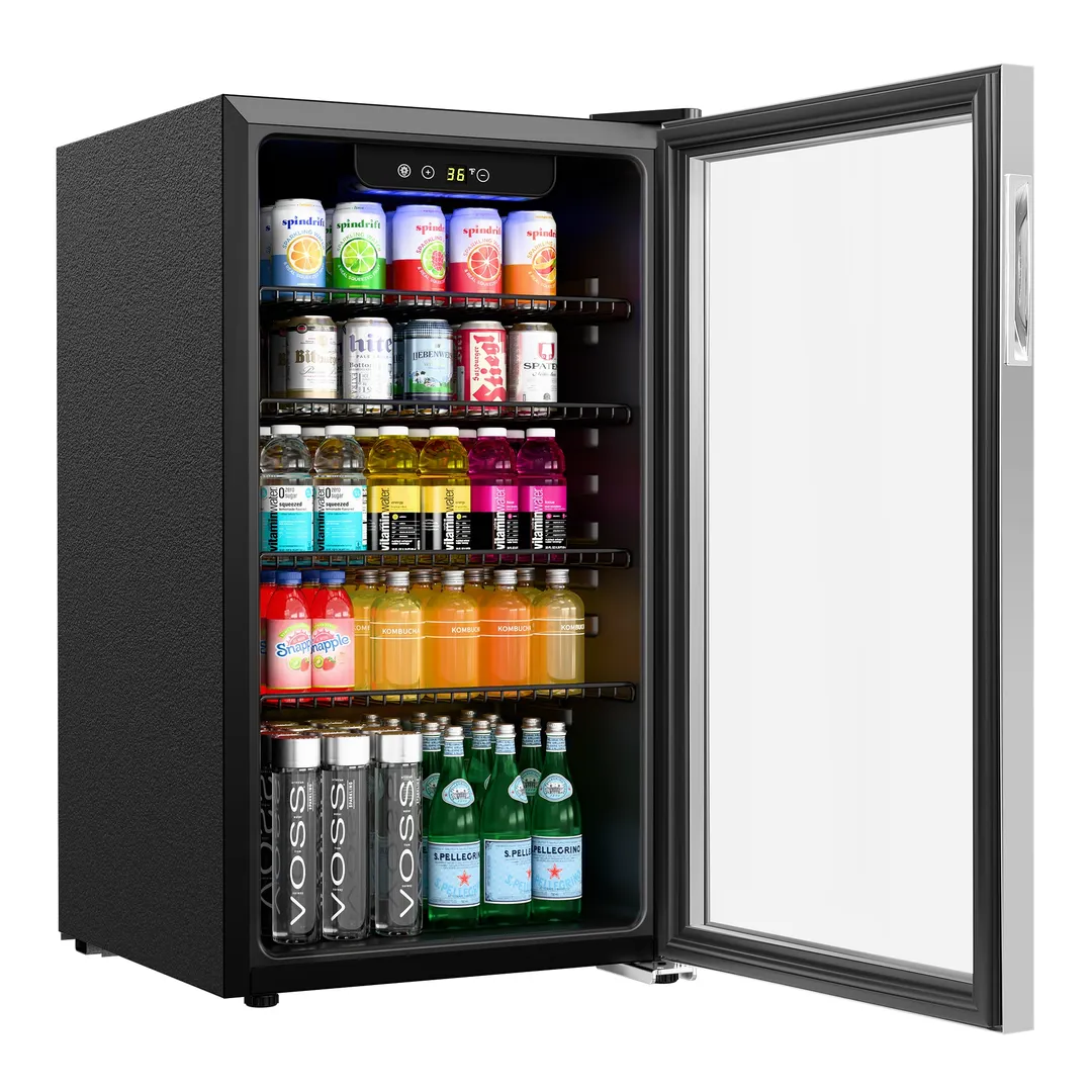 Koolmore KM-BR32SS 17" Merchandiser Refrigerator with Glass Door, 3.2 cu. ft.