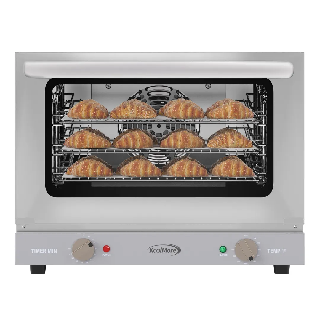 Koolmore 19 in. Countertop Convection Oven for Quarter-Size Pans with 3 Racks 1440W of Power Stainless-Steel, KM-CTCO-08, image size:1080x1080