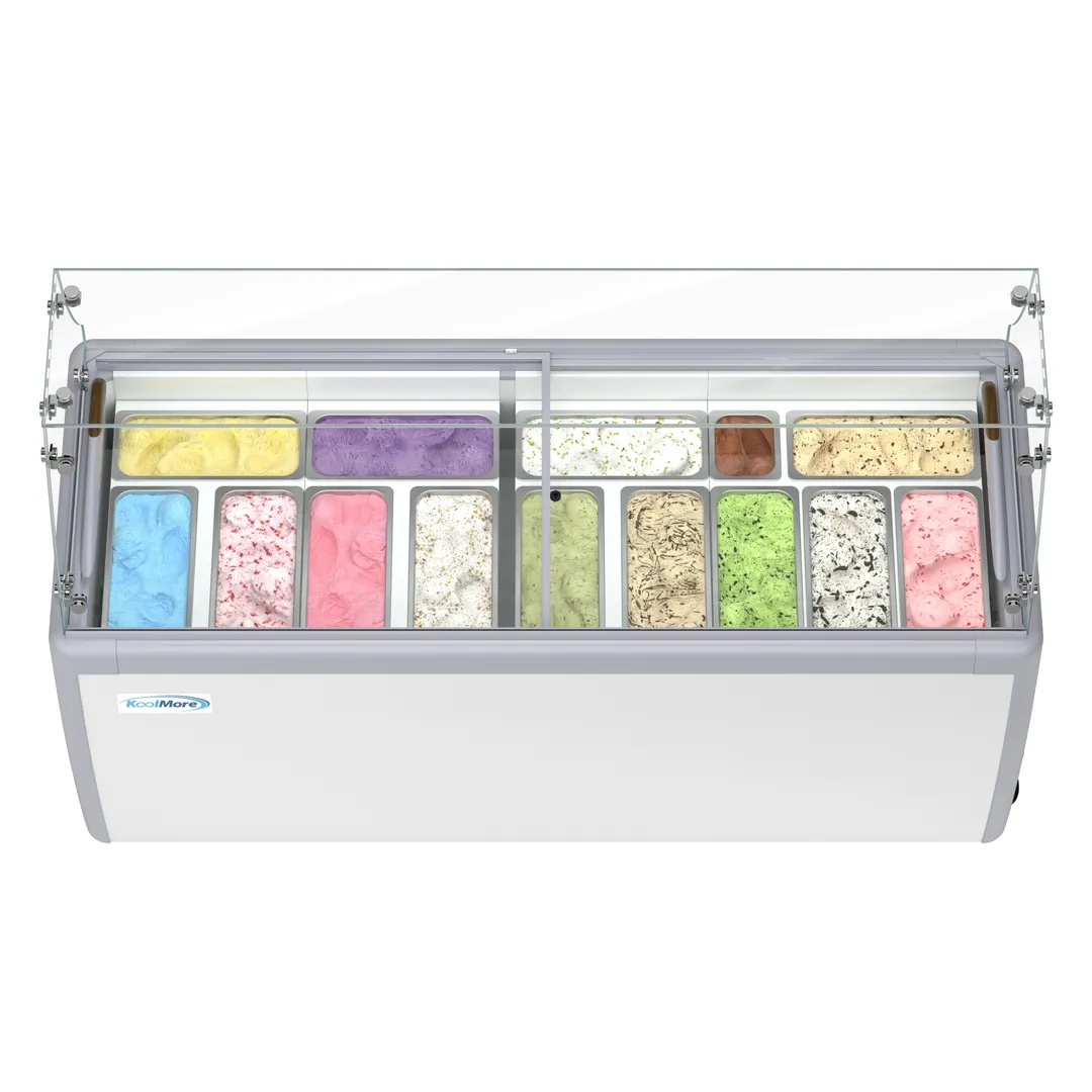 Koolmore KM-GDC-71SD-FG 70" Gelato/Ice Cream Dipping Cabinet w/ Sneeze Guard