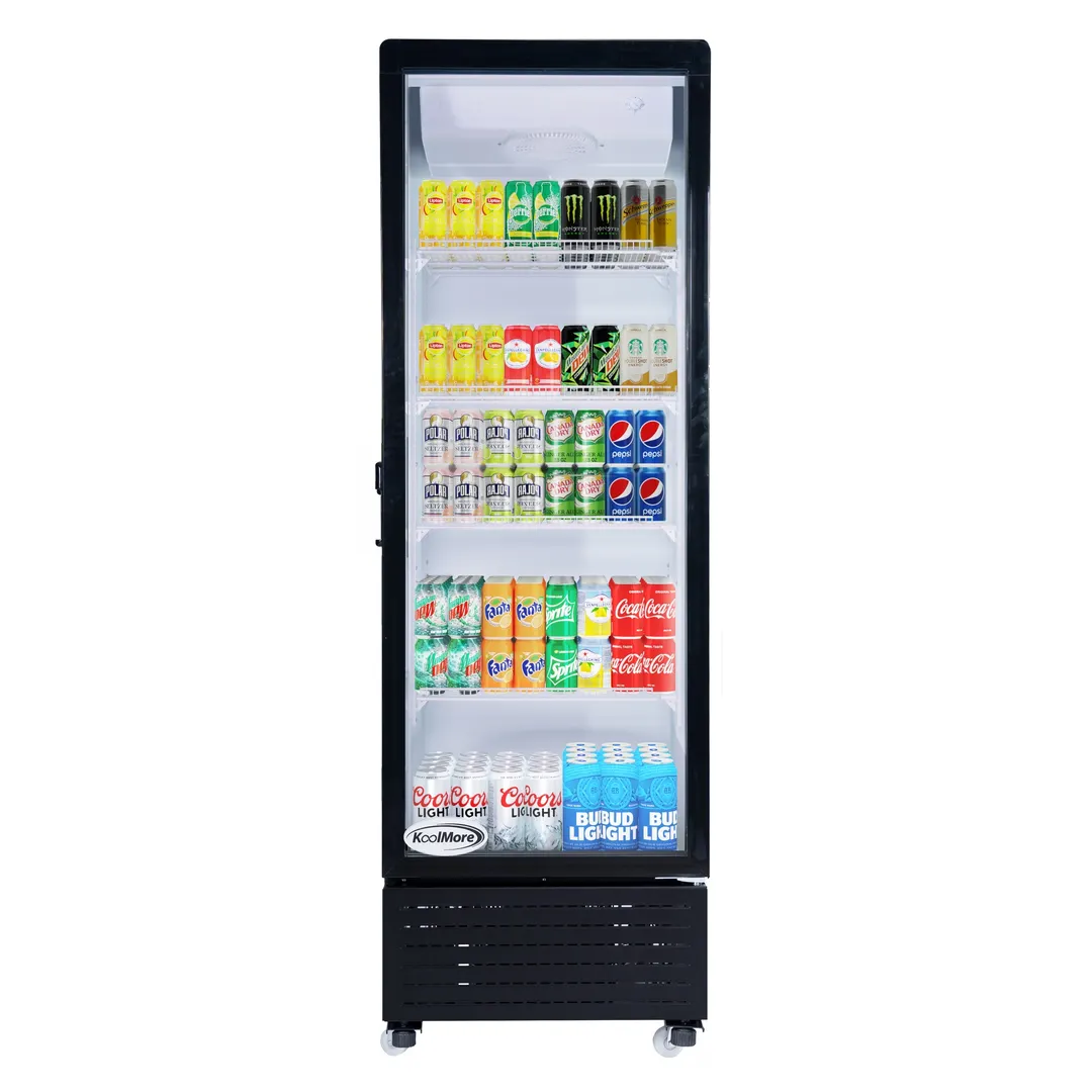 Koolmore KM-MDR-1GD-10C 22" Merchandiser Refrigerator, 10 cu ft, Stainless Steel, Glass Door, Defrost