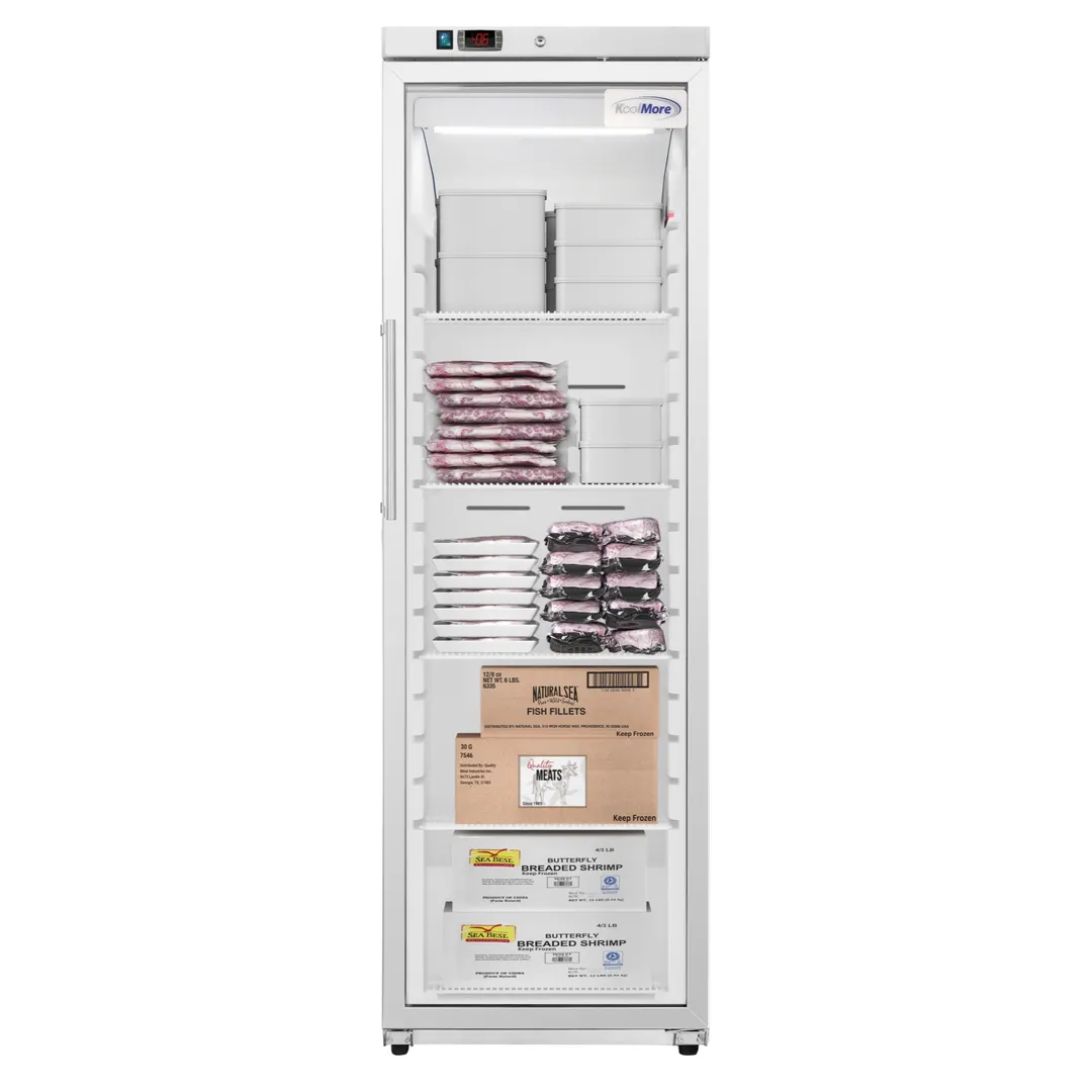 Koolmore KM-RIF-1GD12C-A 24" 1-Glass Door Reach-In Freezer, Bottom Mount, 12 cu. ft.