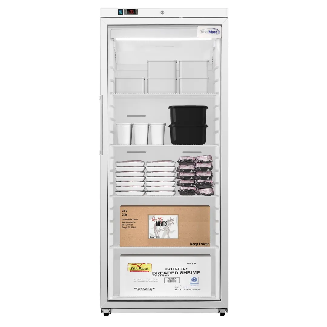 Koolmore KM-RIF-1GD21C-A 30" 1-Glass Door Reach-In Freezer, Bottom Mount, 21 cu. ft.