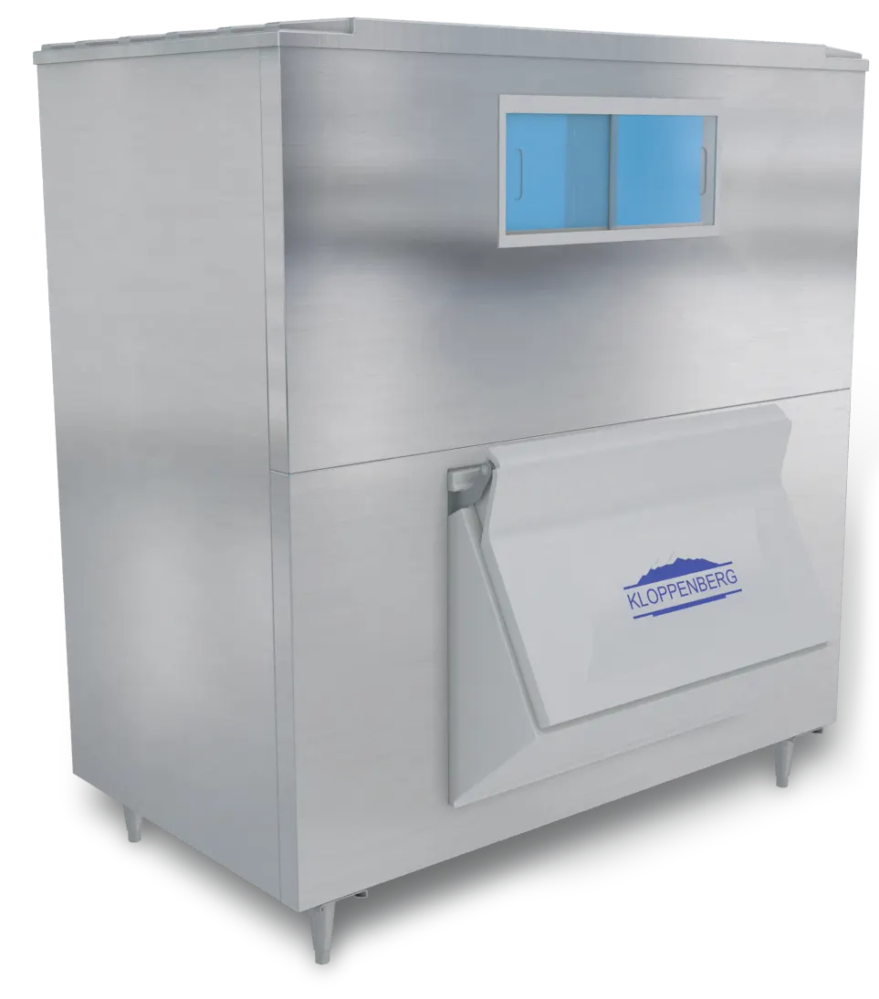 Kloppenberg 1665-SS Ice Bin - 60" Top Hinged Door, 40-49" Width, SS, 1300-3255 lb, NSF, Made in USA