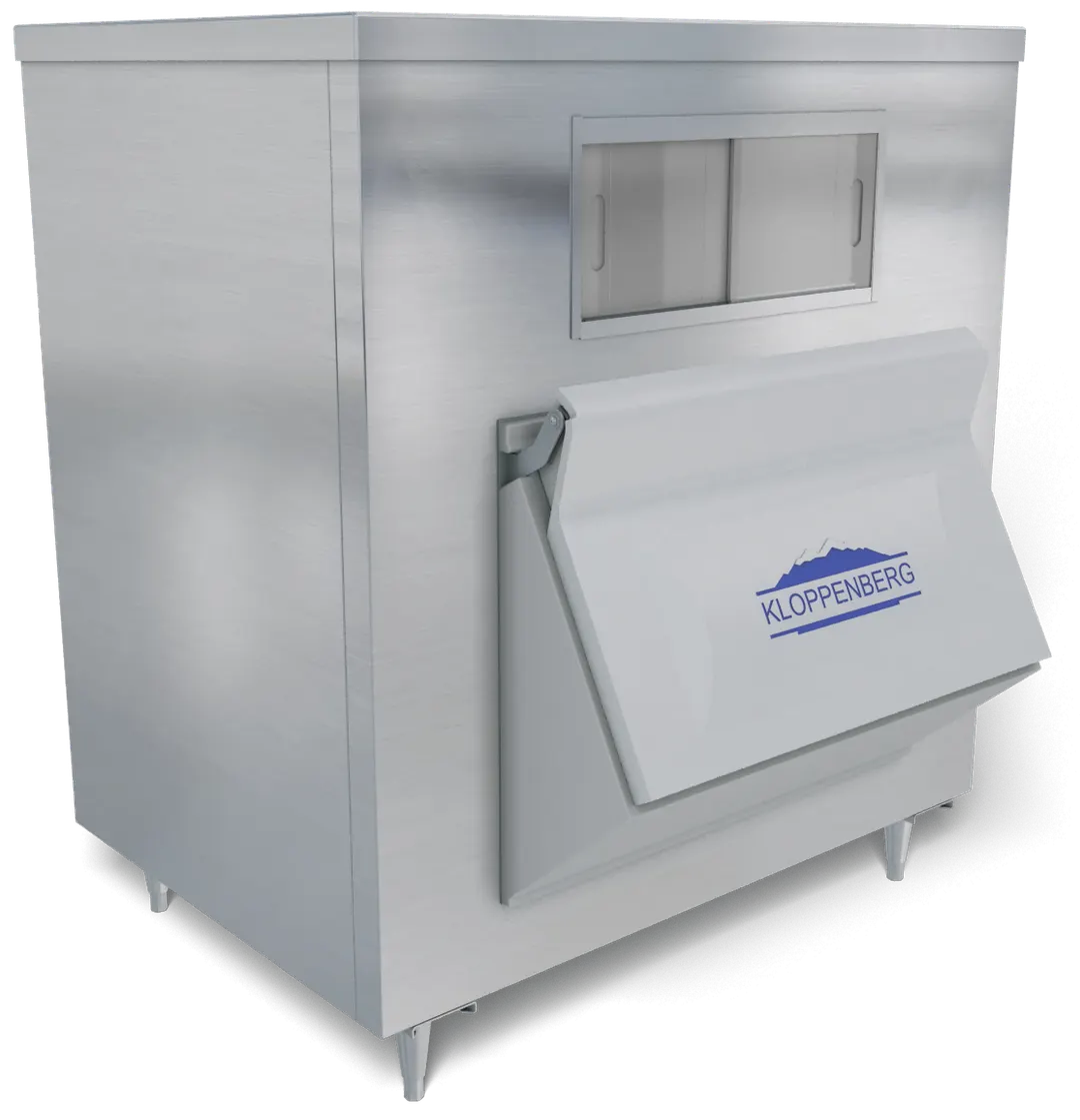 Kloppenberg 1915-SBB 60" Ice Bin, 40-49" Wide Top Hinged Door, Up to 3255 lb, Stainless, Made in USA