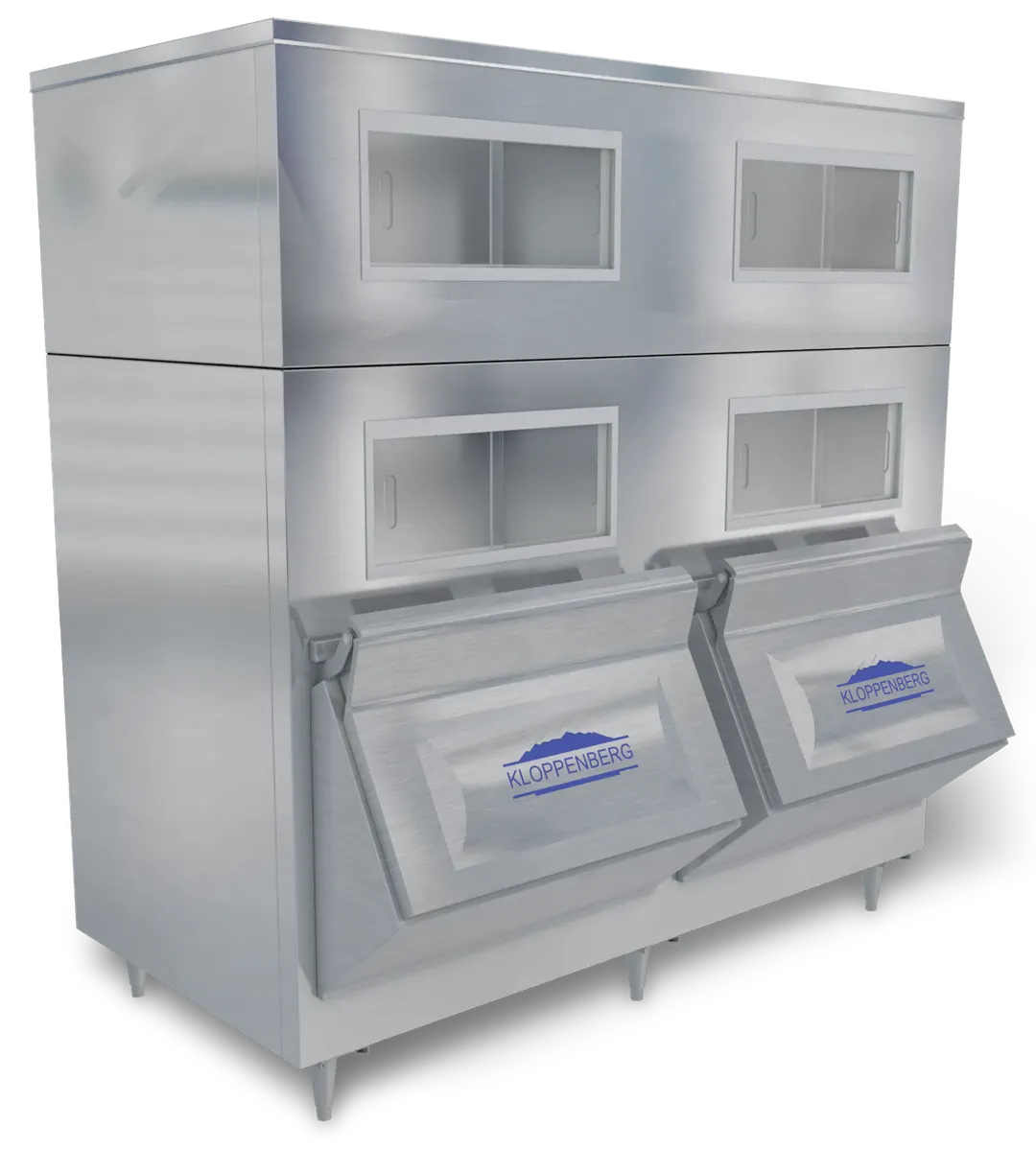 Kloppenberg 3147-SBB 78" Upright Ice Bin, 3300 lb Capacity, Steel Exterior, Plastic Interior