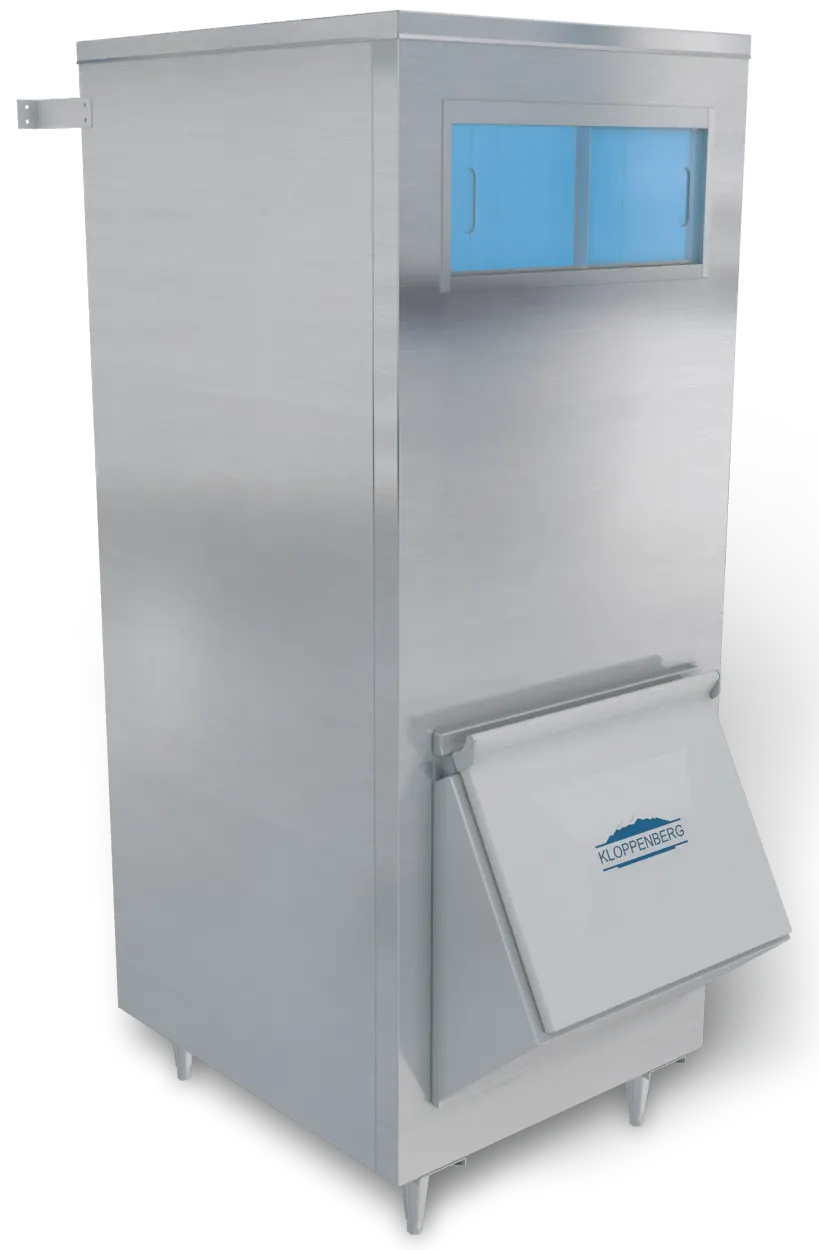 Kloppenberg 905-SS Ice Storage Bin – 30" Width, 860‑1255 Lb Capacity, NSF Certified, Made In USA
