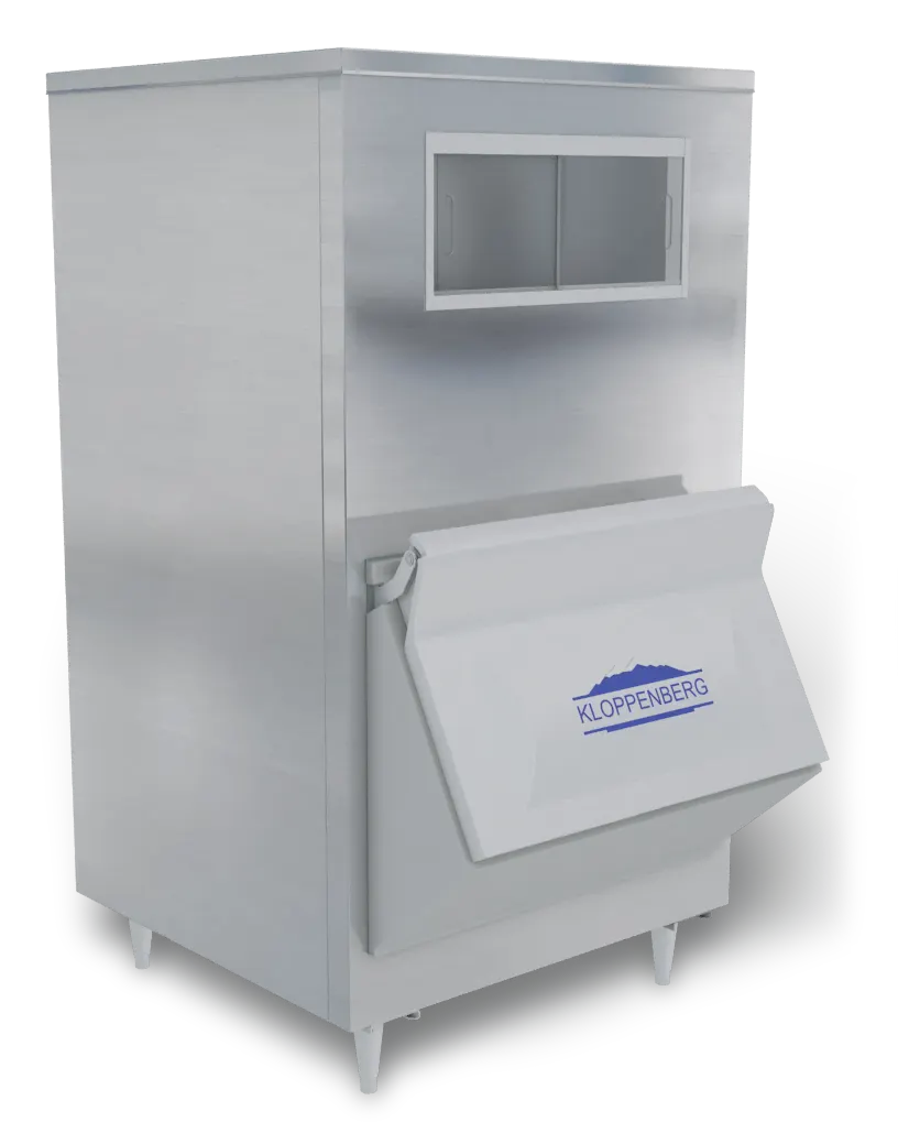 Kloppenberg 965‑SBB 36" Ice Bin, Door, 30‑39" W, 860‑1255 Lb Capacity, Steel, NSF, Made In USA