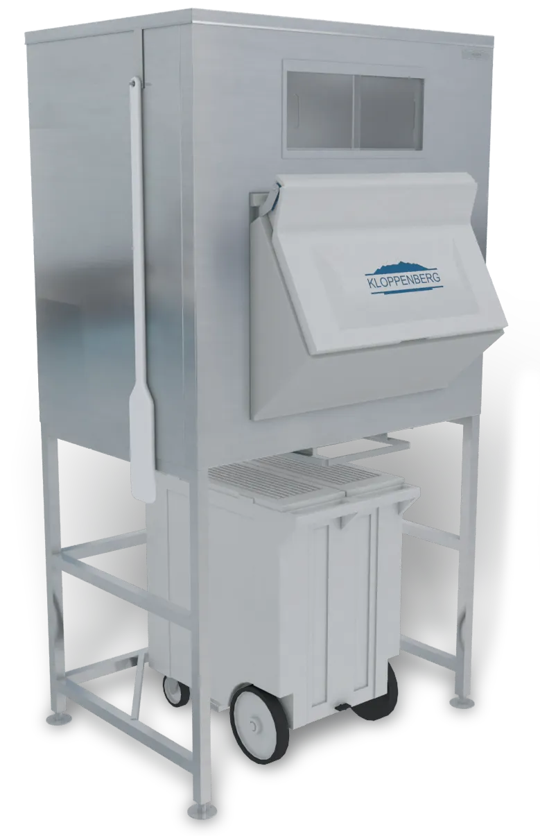 Kloppenberg IFS1200-250 Ice Fill Station, 1457 Lb Capacity, Poly Door, NSF, Includes 250 Lb Cart