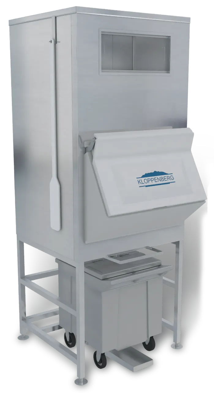 Kloppenberg IFS900-250 Ice Fill, 1194 lb, 30"-39" Width, Poly Door, Stainless Steel, 250lb Cart