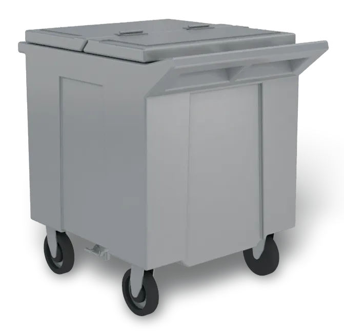Kloppenberg PCC-125 Ice Shuttle Cart, 125 Lb Capacity, Black Bin, Hinged, 22" Door, Made in USA