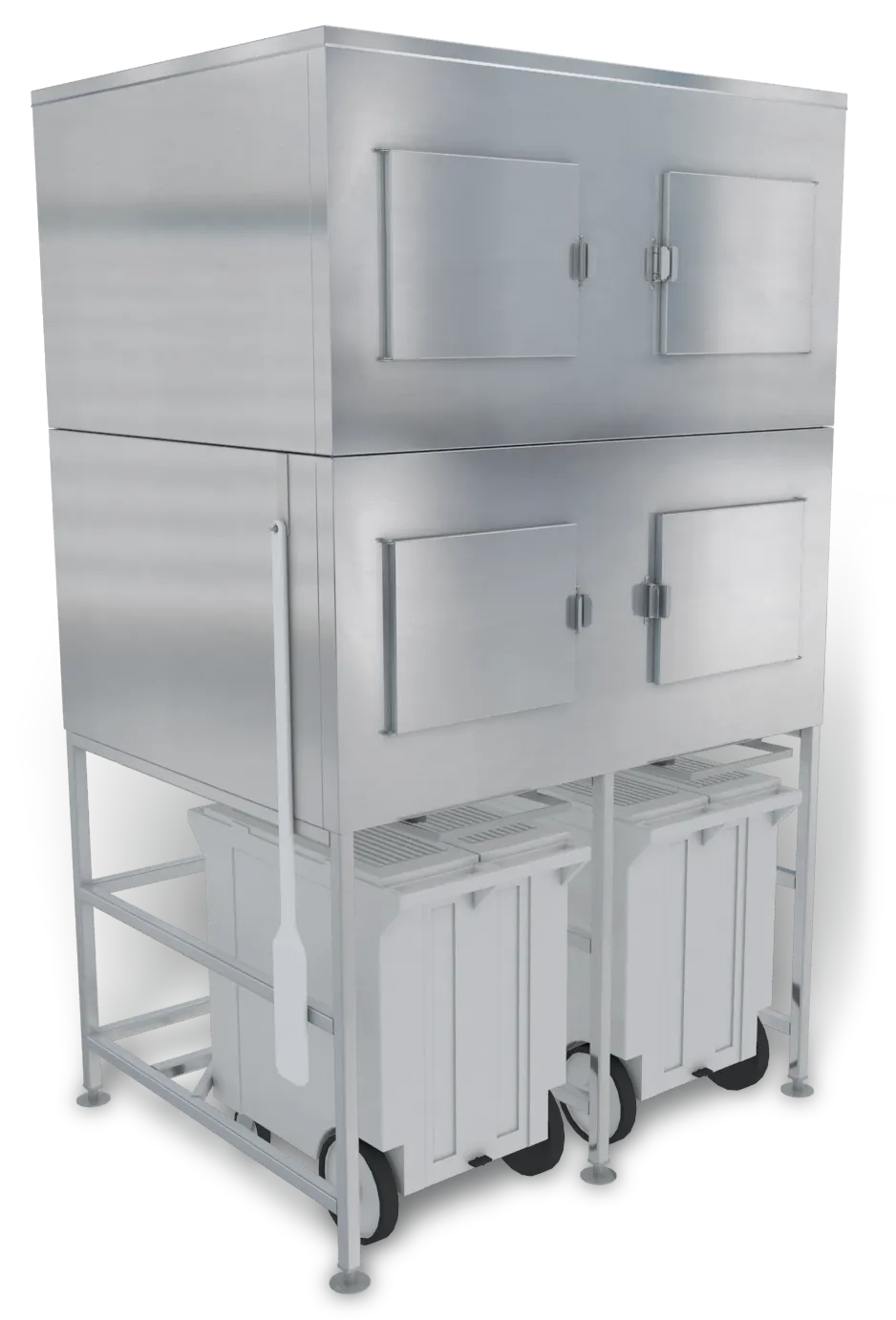 Kloppenberg SPS-2-G-SL Ice Bin, 48" Door Clearance, 3000 Lb Capacity, Stainless, NSF, USA Made