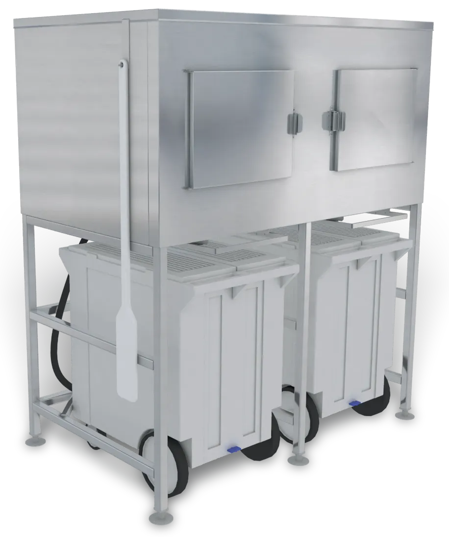 Kloppenberg SPS-2-G Ice Bin - 1800 lb Shuttle, 48" Door, 40"-49" Width, Stainless, NSF, Made in USA