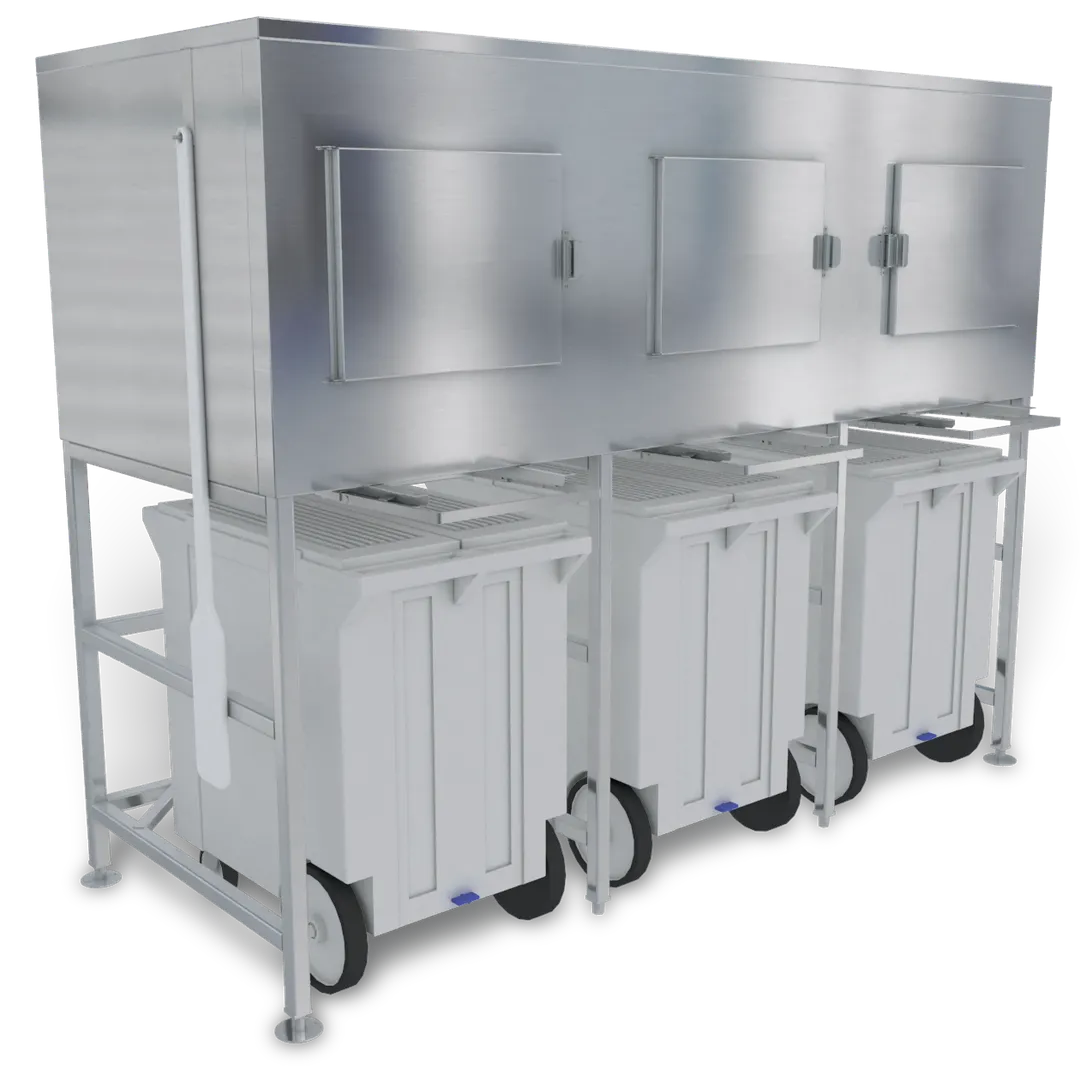Kloppenberg SPS-3-G Shuttle Storage, 2400 Lb Capacity, 48" Clearance, 3 Shut‑Offs, SS, NSF, USA