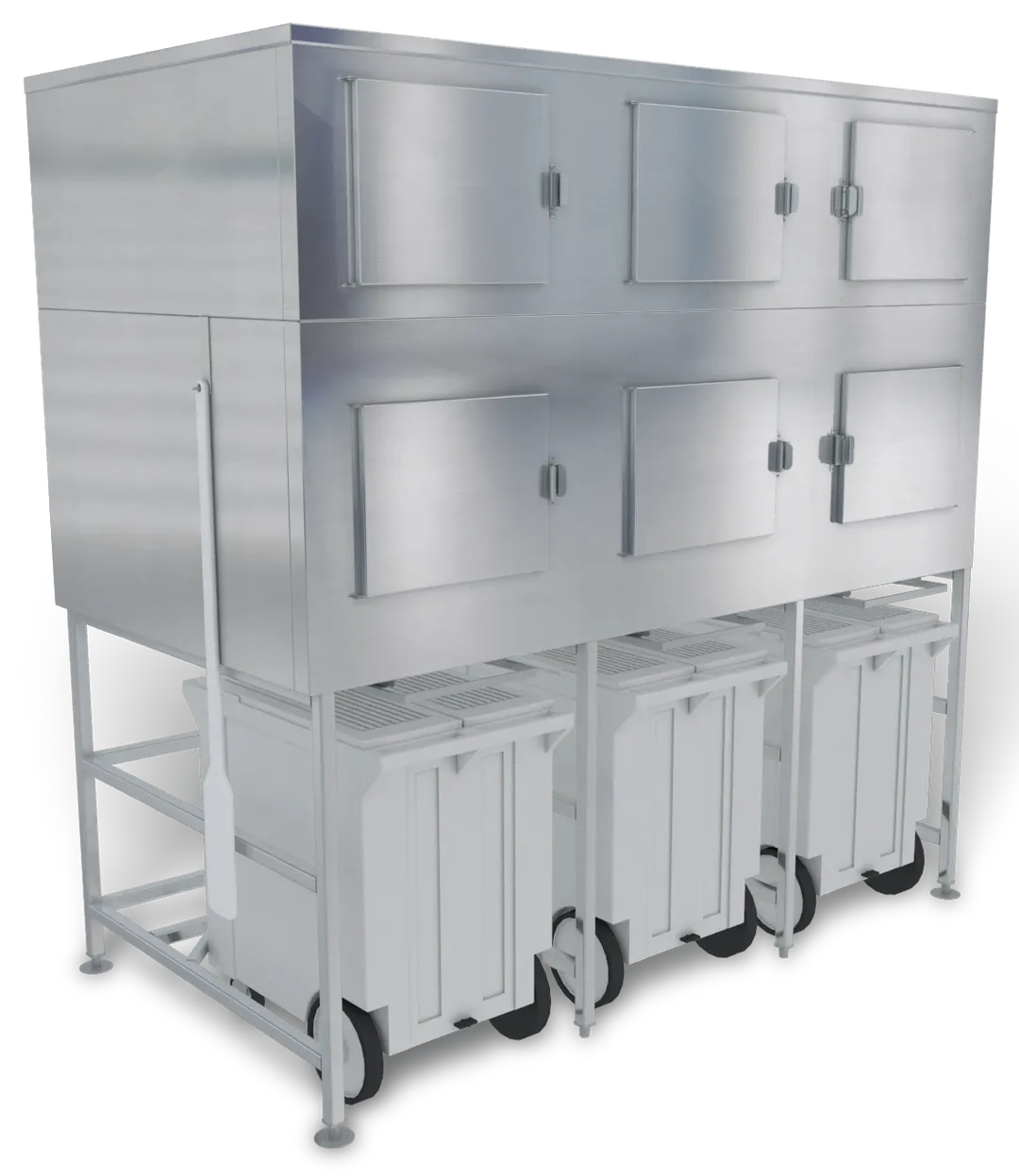 Kloppenberg SPS-3-SL – 90" Ice Bin, 3400 lb Capacity, Stainless, Side‑Hinged Door, NSF, Made in USA