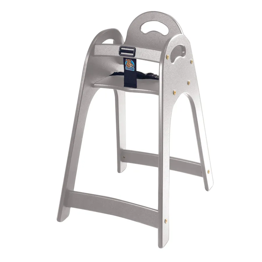 Koala KB105-01KD Designer High Chair, 16.5"W x 21.75"D x 29.5"H, Gray Frame & Seat, Stackable, HDPE
