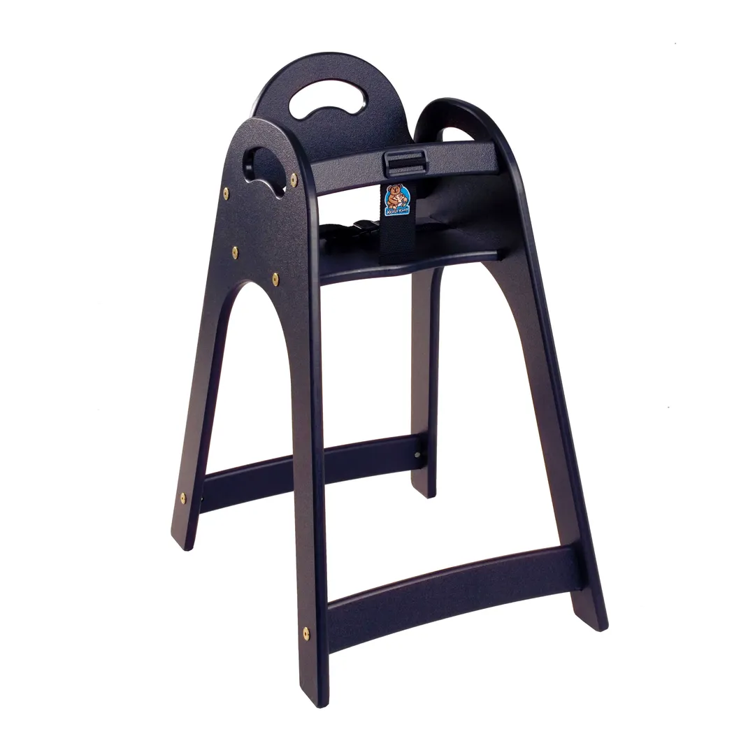 Koala KB105-02KD Designer High Chair, Black Frame & Seat, 16.5W x 21.75D x 29.5H, Stackable, HDPE
