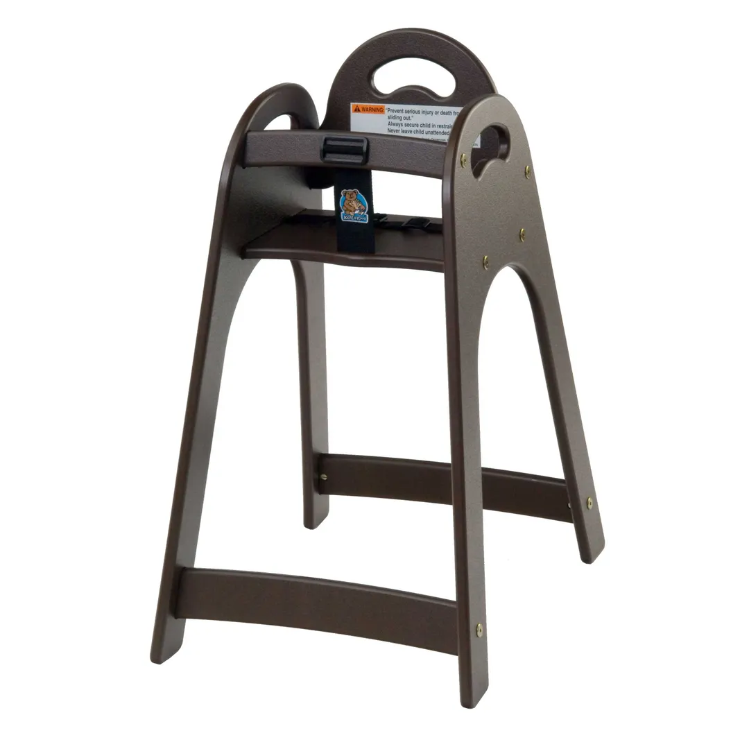 Koala KB105-09KD Designer High Chair, 16.5W x 21.75D x 29.5H, Brown Frame & Seat, Stackable, HDPE