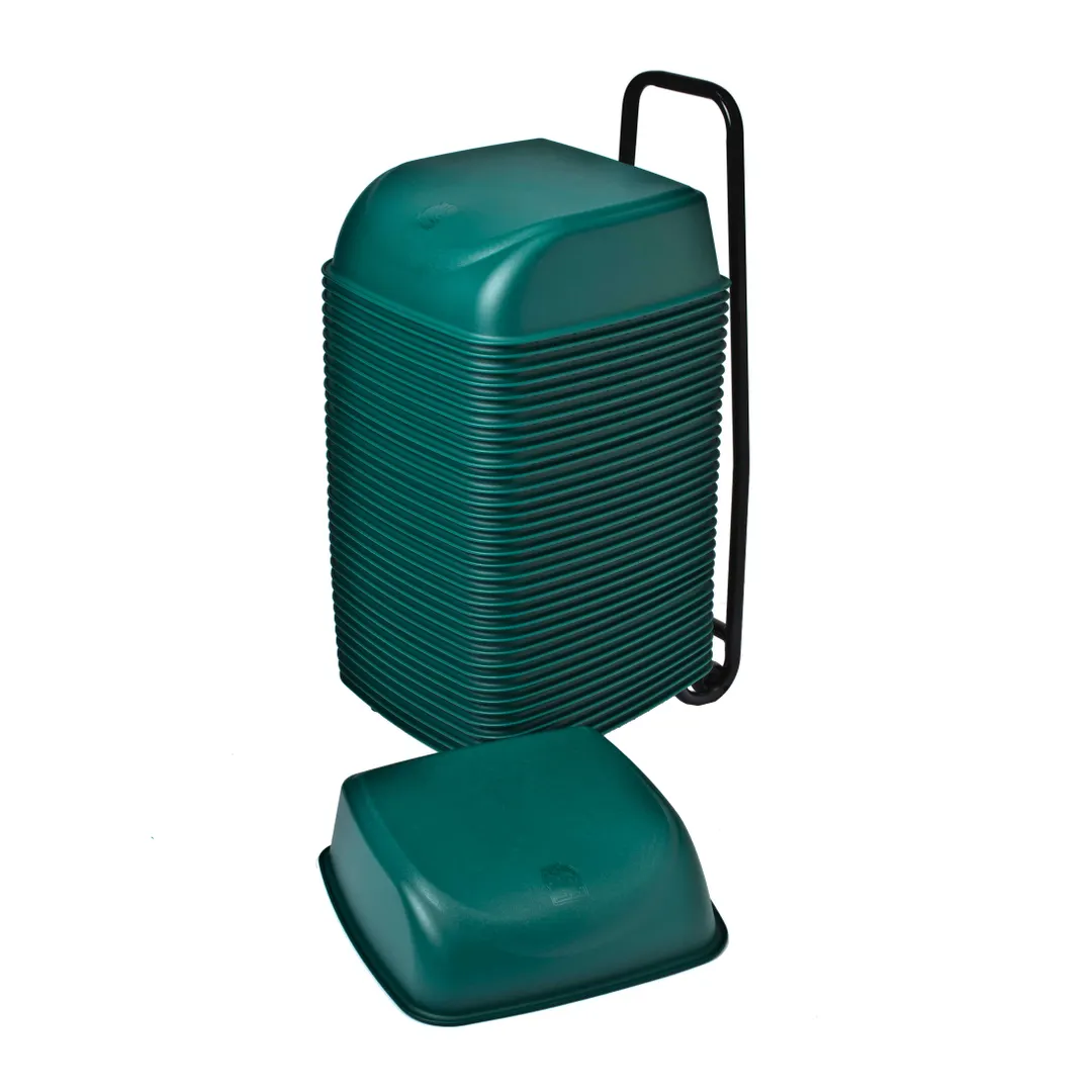 Koala KB424-06 System 36 Cinema Seat, 16-1/2"W x 16"D x 5"H, Green, Seamless Plastic, 36 Nesting Seats with Rolling Cart
