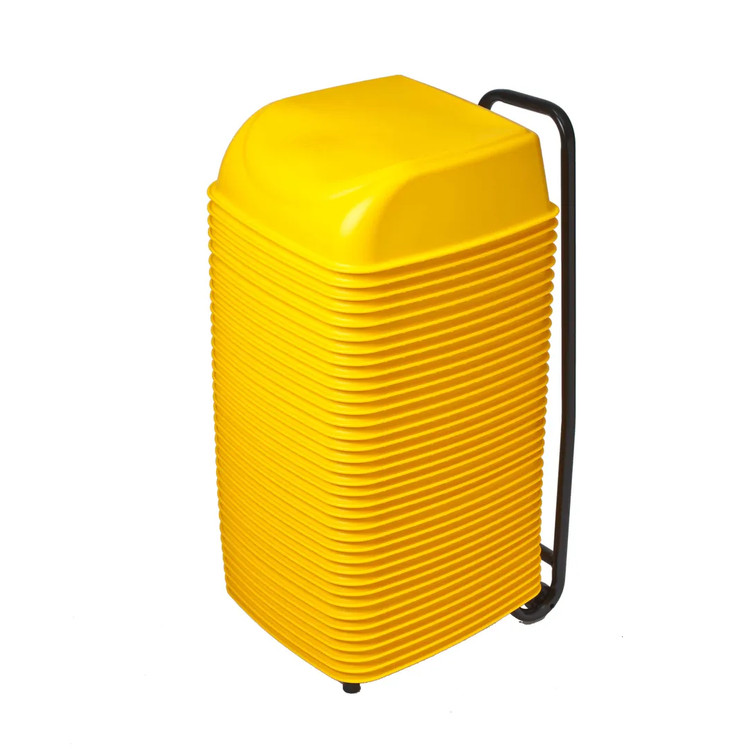 Koala KB424-07 System 36 Cinema Seat, 16.5W x 16D x 5H, Yellow, 36 Nesting Seats with Rolling Cart