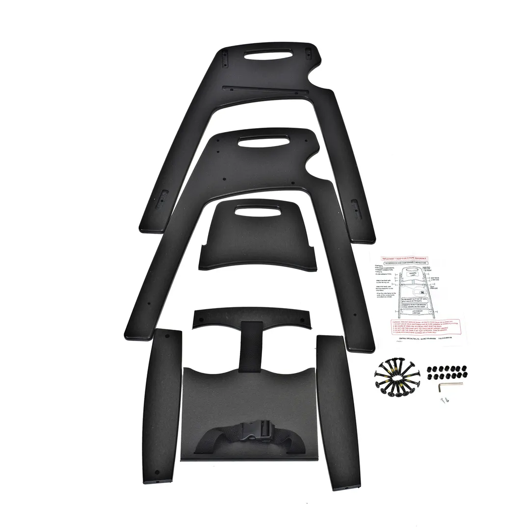 Koala KB833-02-KD ECO Chair High Chair, 16.5W x 23.25D x 30.25H, Black, 100% Recycled Plastic, Stackable