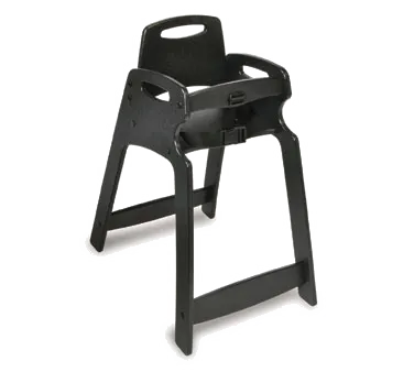 Koala KB833-02 ECO Chair High Chair, 16.5W x 23.25D x 30.25H, Black Frame & Seat, Stackable, 100% Recycled Plastic