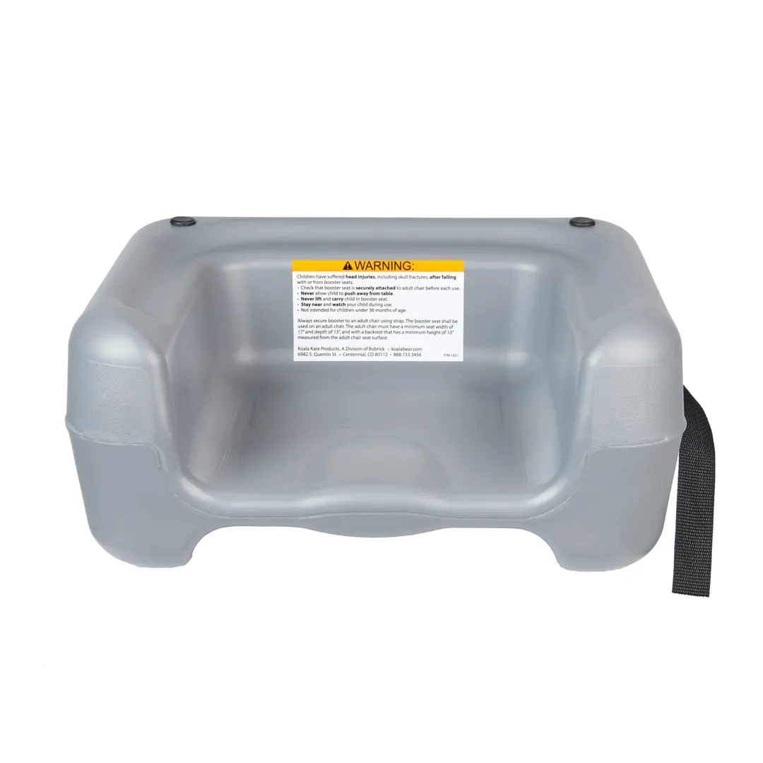 Koala KB855-01S Booster Seat, 15-1/2"W x 12-1/4"D x 7-7/8"H, Dual Heights, Dark Grey, High Density Polyethylene