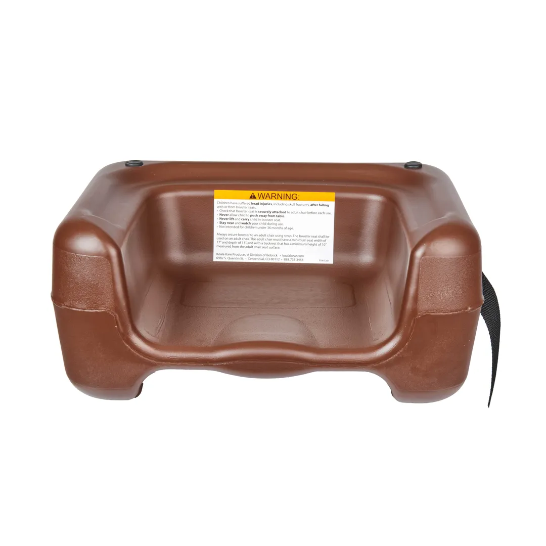 Koala KB855-09S Booster Seat, 15-1/2"W x 12-1/4"D x 7-7/8"H, Dual Heights, Brown, High Density Polyethylene, Anti-Skid Bumpers