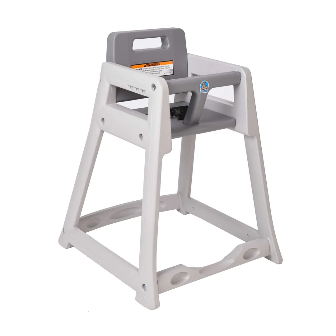 Koala KB950-01 Gray High Density Polyethylene Stackable Diner High Chair, 22-1/4"W x 23-1/2"D x 30-1/4"H