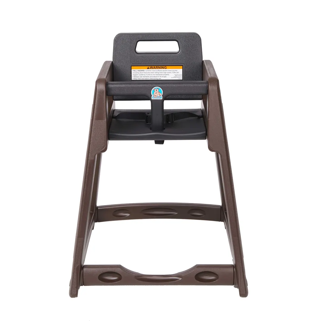 Koala KB950-09-KD Stackable Diner High Chair, 22-1/4"W x 23-1/2"D x 30-1/4"H, Brown Frame & Seat, High Density Polyethylene