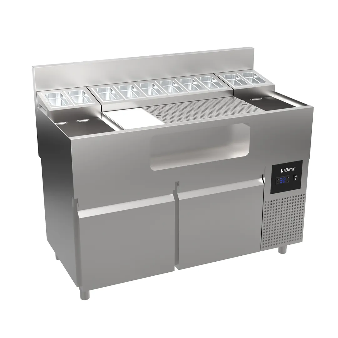 Krowne AL24-LAB48-R 48" Alchemy Series Underbar Ice Bin/Cocktail Unit - Refrigerated Base