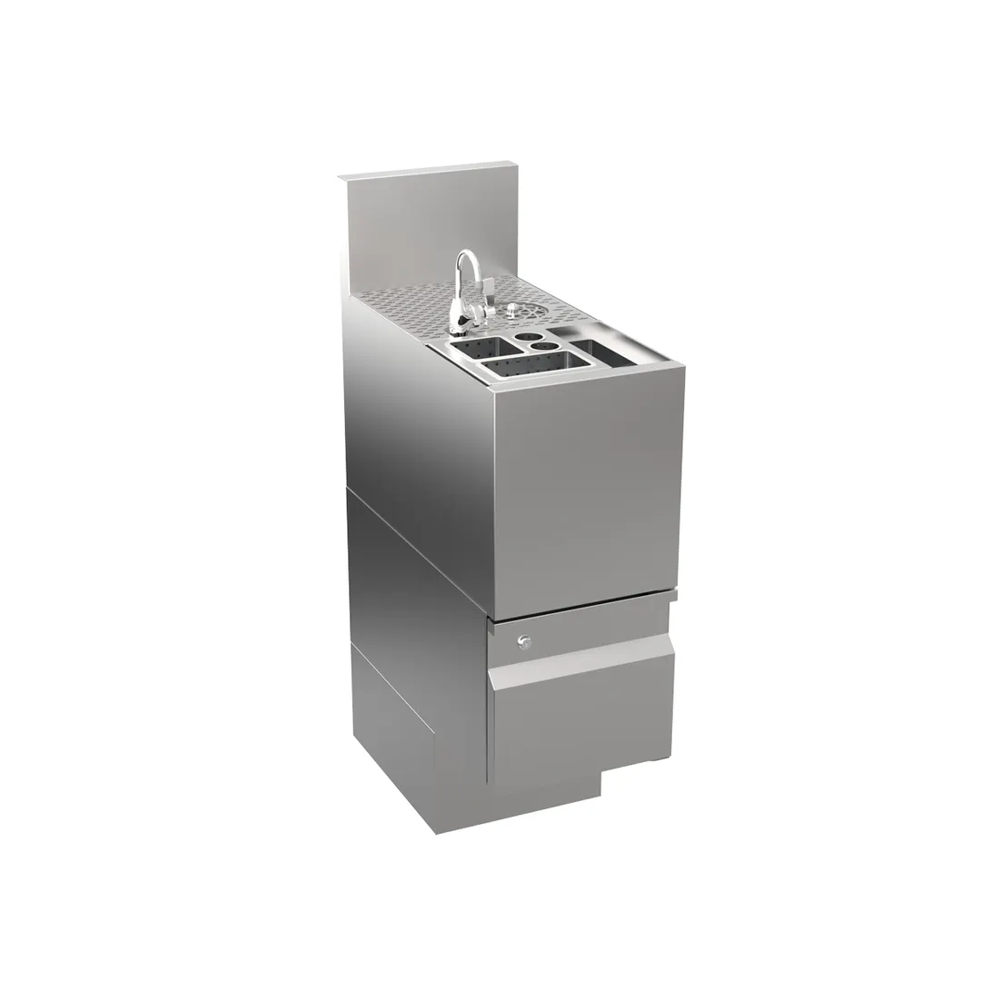 Krowne AL24-TC12 12" Alchemy Series Underbar Ice Bin/Cocktail Station with (4) Wet Bins