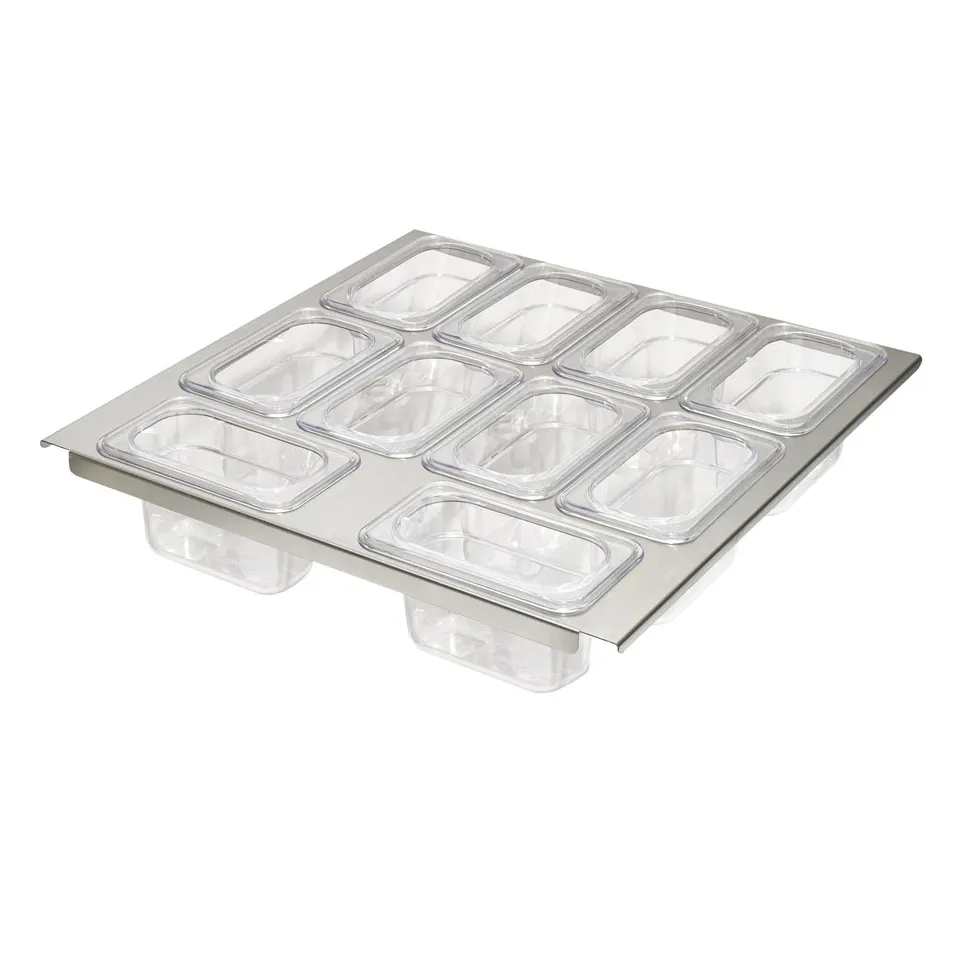 Krowne BD-101 Garnish Insert for Cooler Drawers, Includes Two 6" Cups, Steel, Fits 12" Drawer