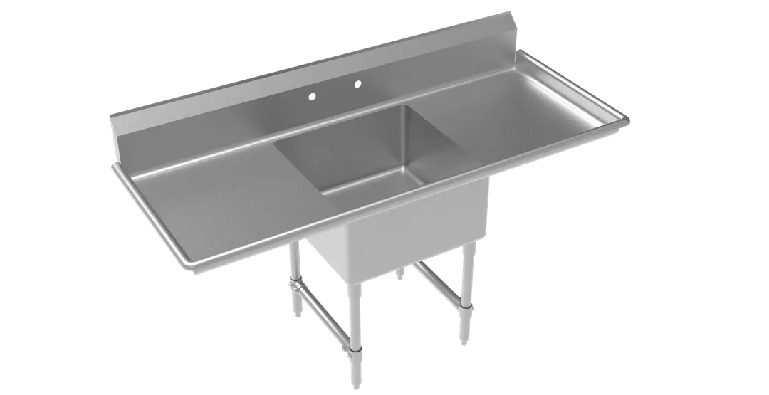 Krowne CS-2424-LR-LF One Compartment Sink, 72"W X 24"D X 43"H
