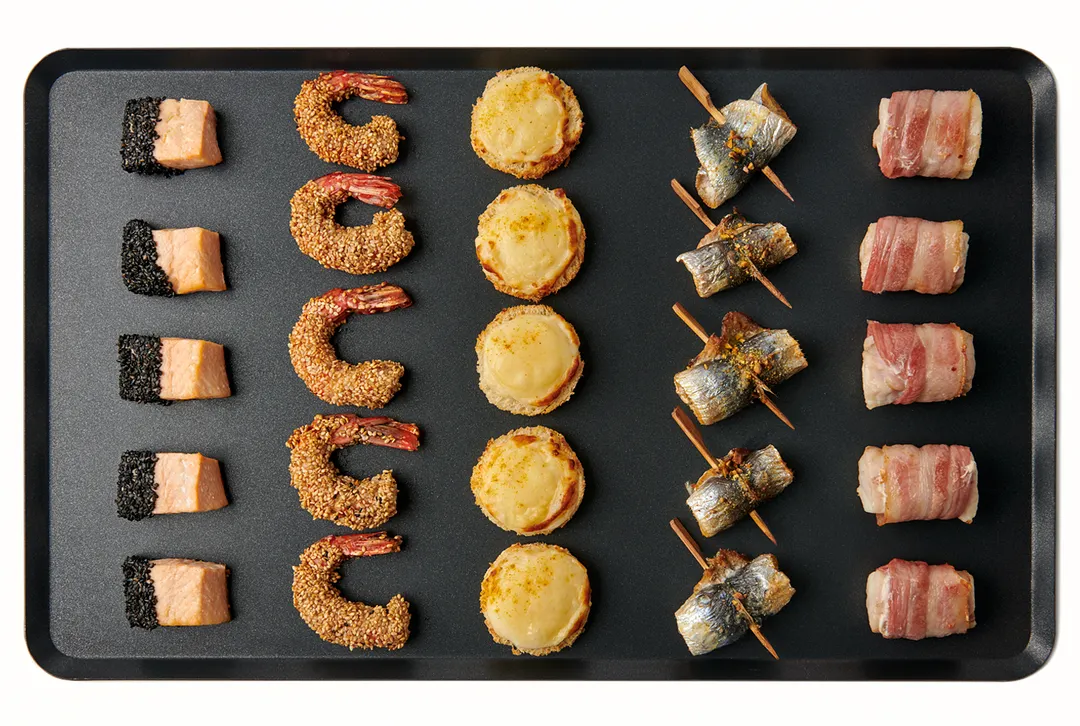 Lainox AT11 Finger Grill Pan – 12" x 20" Teflon‑Coated Aluminium, 1/2 GN, Open Corners, Non‑Stick