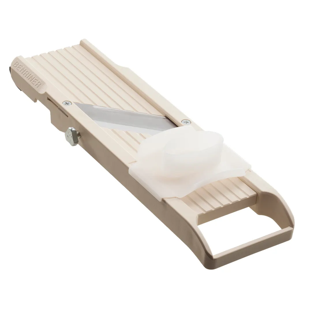 Louis Tellier BN9 - Manual Mandoline Slicer, 3 Stainless Steel Blades, 0.3-5mm Adjustable, ABS Plastic Frame
