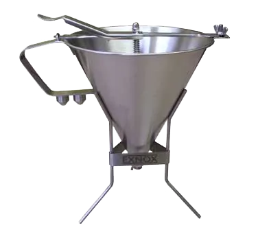 Louis Tellier EX180014 Sauce Funnel, Steel, 9-1/2" x 11", 1.9 L (2 Qt), 4/6/8 mm Nozzles & Stand