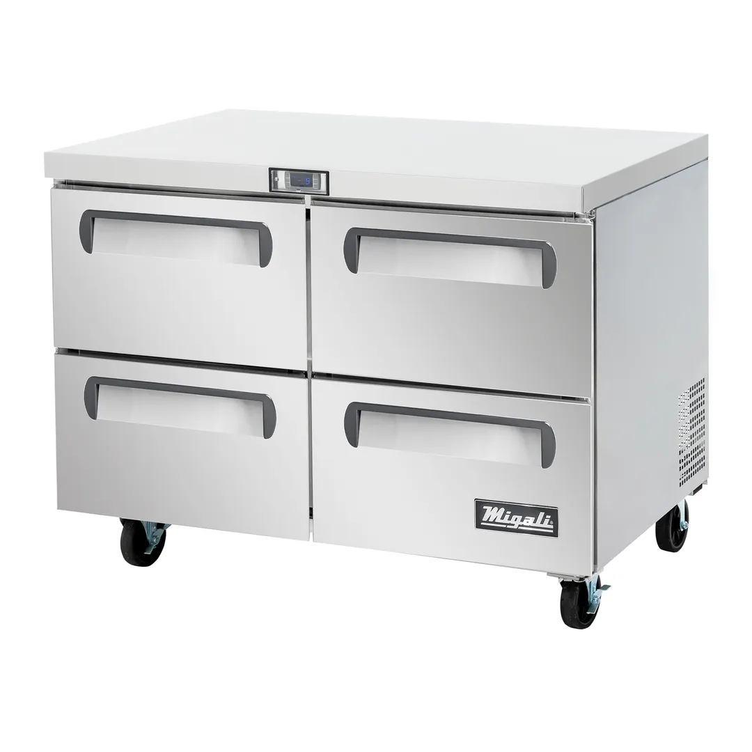 Migali C-U48F-D-HC 48" 4-Drawer Worktop Freezer, Stainless Steel, -7°F-3°F temp, 12 cu. ft.