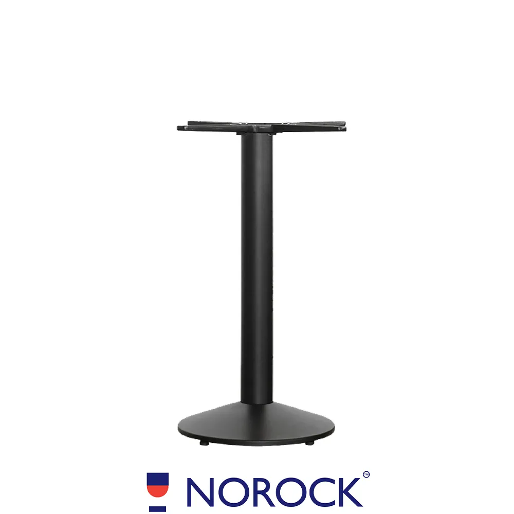 Oak Street B17DISCNR-STD Norock Sol Table Base, 17" Dia., 2.4" Steel Column, Black Finish