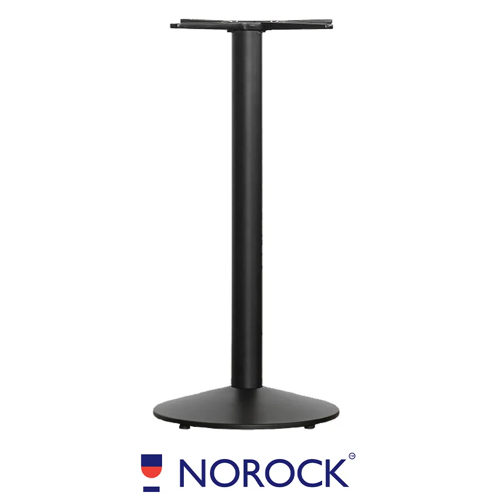 Oak Street B21DISCNR-BAR 21" Dia. Norock Sol Table Base, Bar Height, Black Finish, Steel