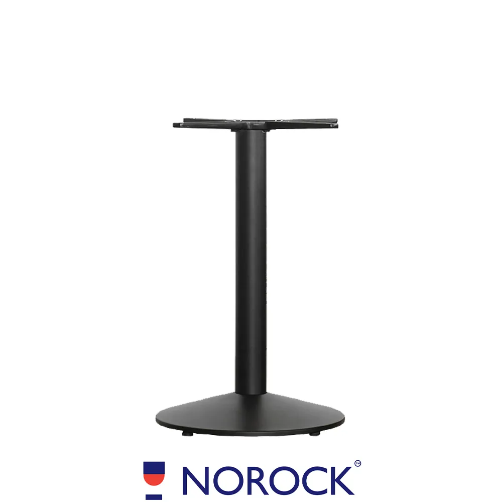 Oak Street B21DISCNR-STD Norock Sol Table Base, 21" Dia., 2.9" Steel Column, Black Finish