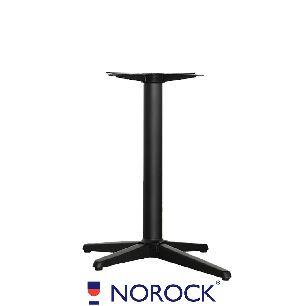 Oak Street B2230NR-STD 30x22 Norock Trail Table Base, 28-1/5in Dining Height, Black Steel