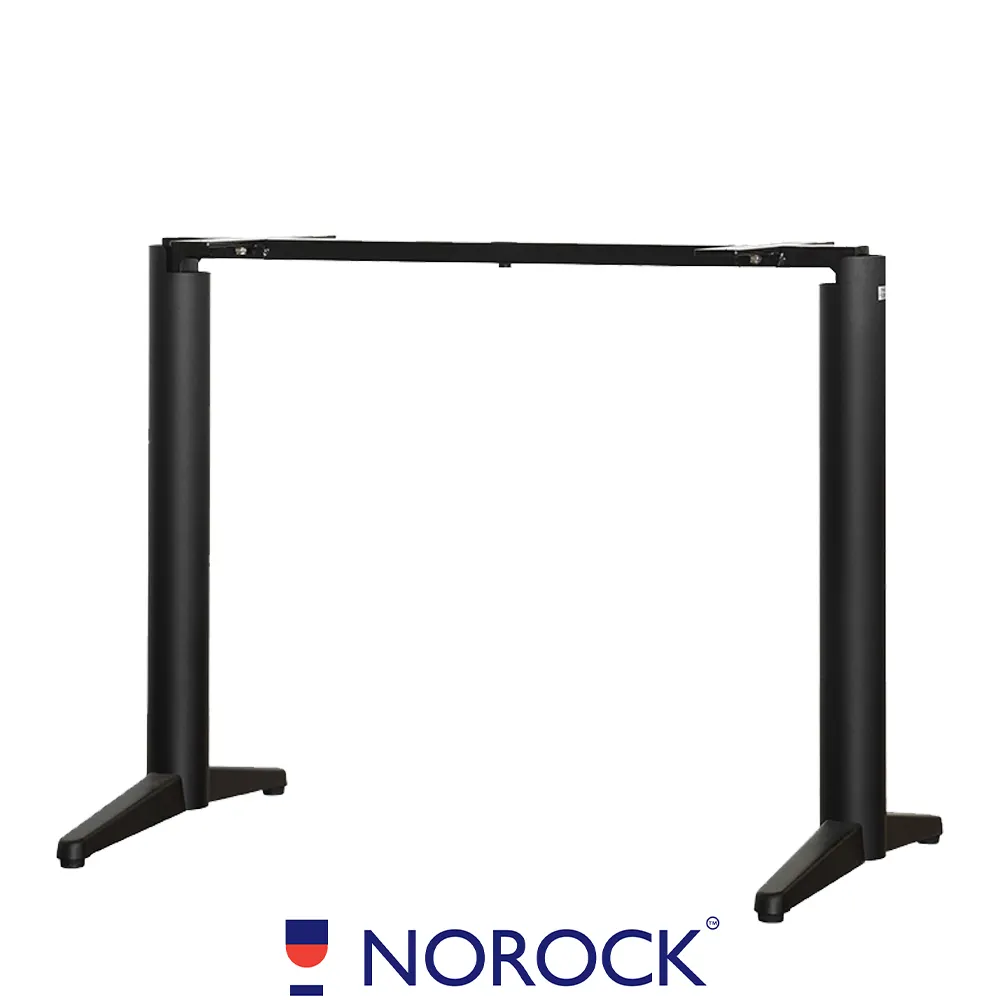 Oak Street B522NR-STD Norock Trail Table Base, 36"W x 22"D, 2.9" Steel Column, Black Finish