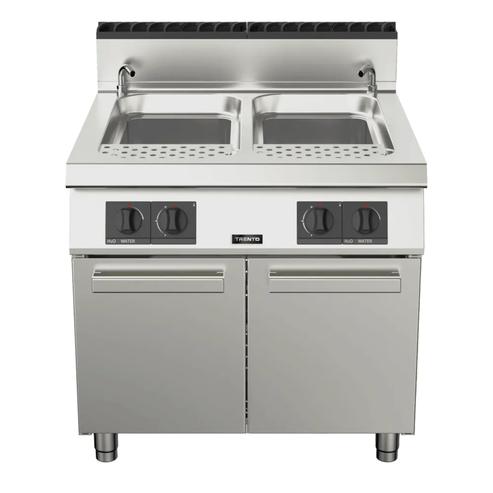 Omcan USA 49099 23.78 Gallon Gas Pasta Cooker, Double Tank, 95.000 BTU