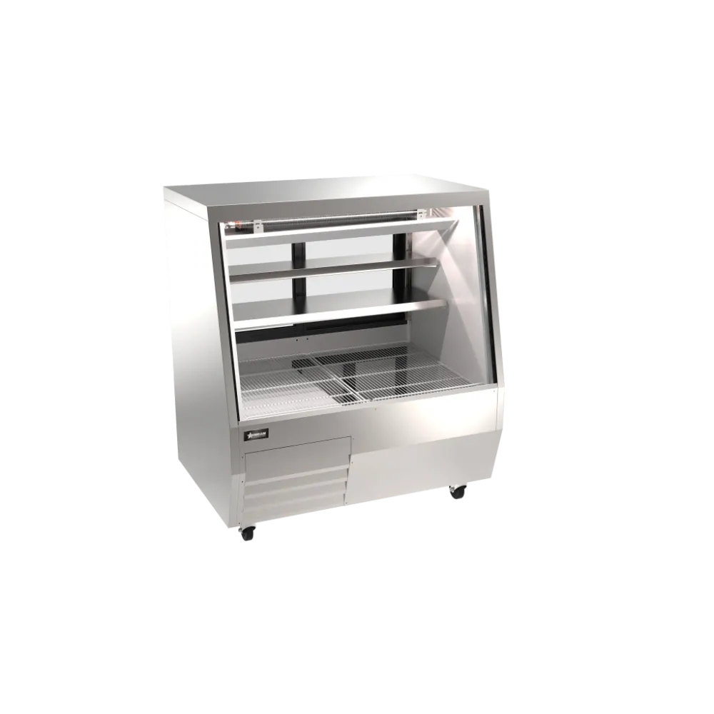 Omcan USA 50105 Deli Display Case, 50" Width, 20.58/6.14 cu ft, Stainless, LED, 3 Shelves, R290